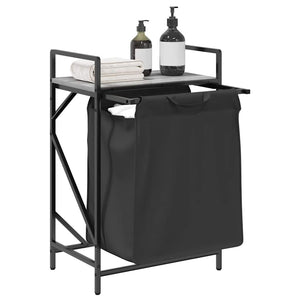 Tvättkorg 1 fack med hylla grå sonoma