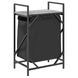 Tvättkorg 1 fack med hylla grå sonoma