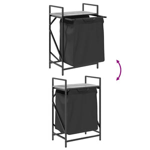 Tvättkorg 1 fack med hylla grå sonoma