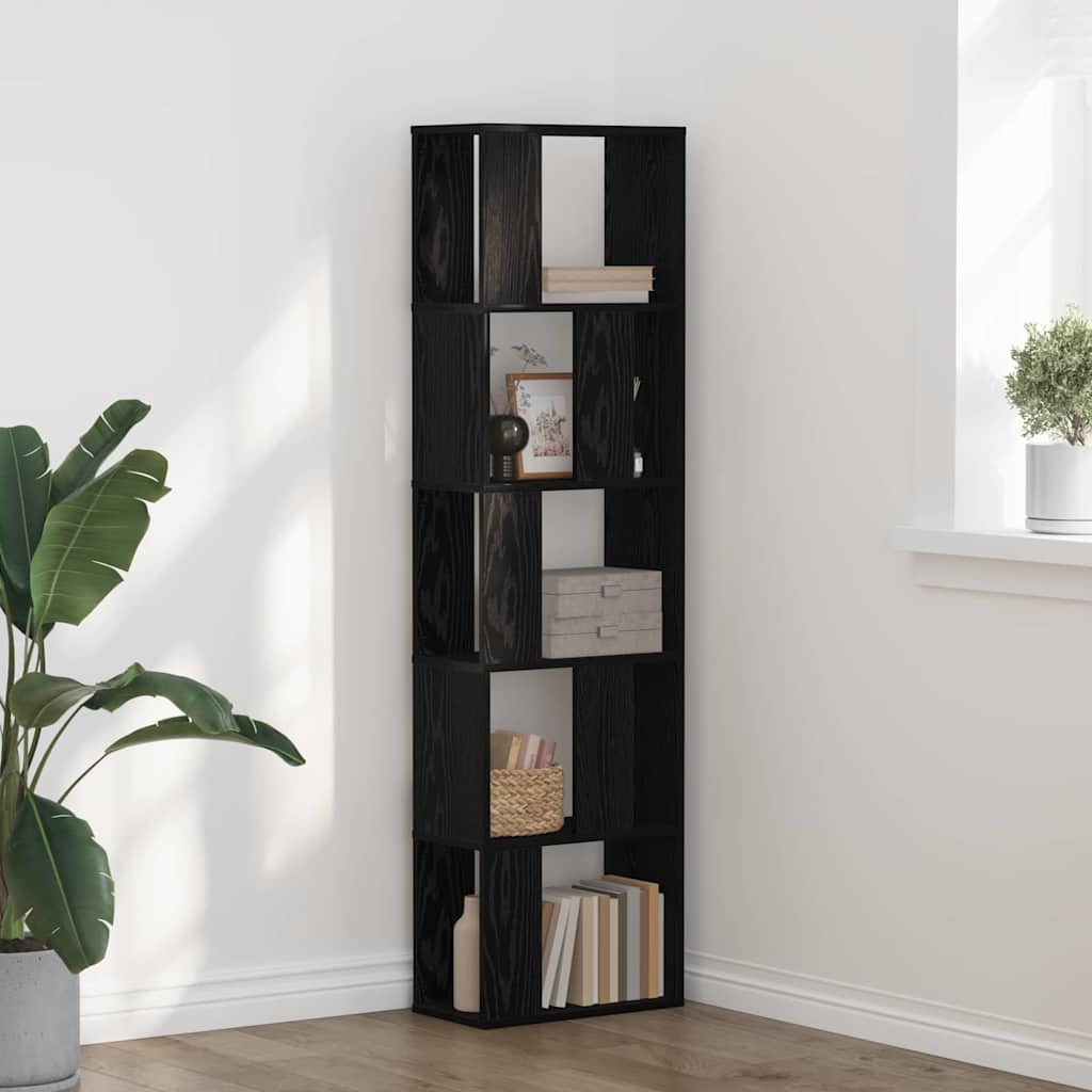 Bokhylla 5.0 nivåer 45 x 23,5 x 162,5 cm Svart Ek