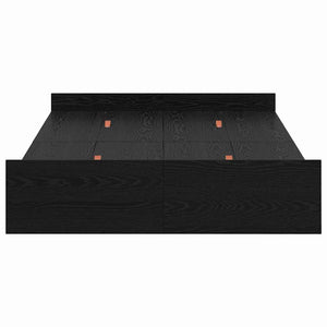 Förvaringssängram Svart Ek 120 x 200 cm Konstruerat trä