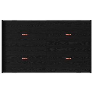 Förvaringssängram Svart Ek 120 x 200 cm Konstruerat trä