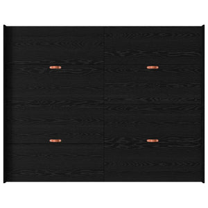 Förvaringssängram Svart Ek 140 x 190 cm Konstruerat trä