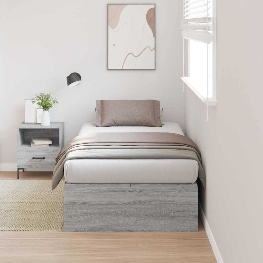 Förvaringssängram Grå Sonoma 80 x 200 cm Konstruerat trä