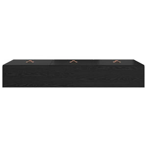 Förvaringssängram Svart Ek 70 x 190 cm Konstruerat trä