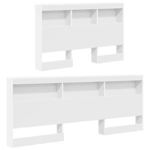 Förvaringshuvudgavel med hylla Vit 120 cm Konstruerat trä