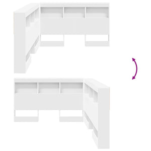Förvaringshuvudgavel med hylla Vit 120 cm Konstruerat trä