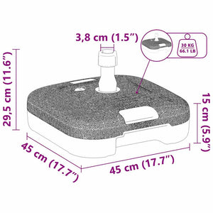 Parasollfot Svart 45 x 45 x 29,5 cm Högdensitetspolyeten