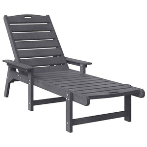 Solstol Reclining 2 pcs Ljusgrå 195,5 x 53 x 98,5 cm polyeten