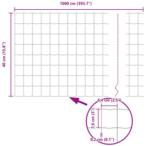 Eurogärdsel Grå 0.4 x 10 m PVC-belagt järn