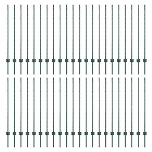 Stängselstolpe 44 pcs Grön 160 cm Stål