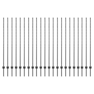 Stängselstolpe 22 pcs Grå 200 cm Stål