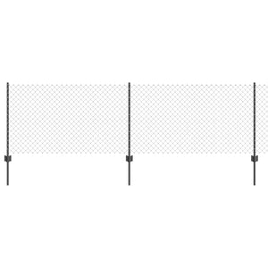 Stängsel med stolpe Grå 0,8 x 10 m Stål och PVC
