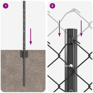 Stängsel med stolpe Grå 0,8 x 10 m Stål och PVC