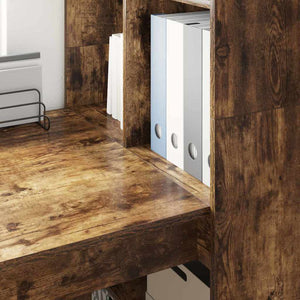 Skrivbord med hylla Rökt ek 122 x 67 x 145 cm Konstruerat trä