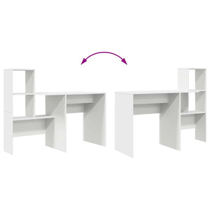 Skrivbord med låda Vit 131,5 x 50 x 106,5 cm Konstruerat trä