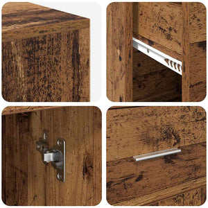 Hörnskrivbord med låda Gammalt trä 102 x 88 x 75 cm