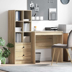 Skrivbord med låda 2 pcs Sonoma-ek