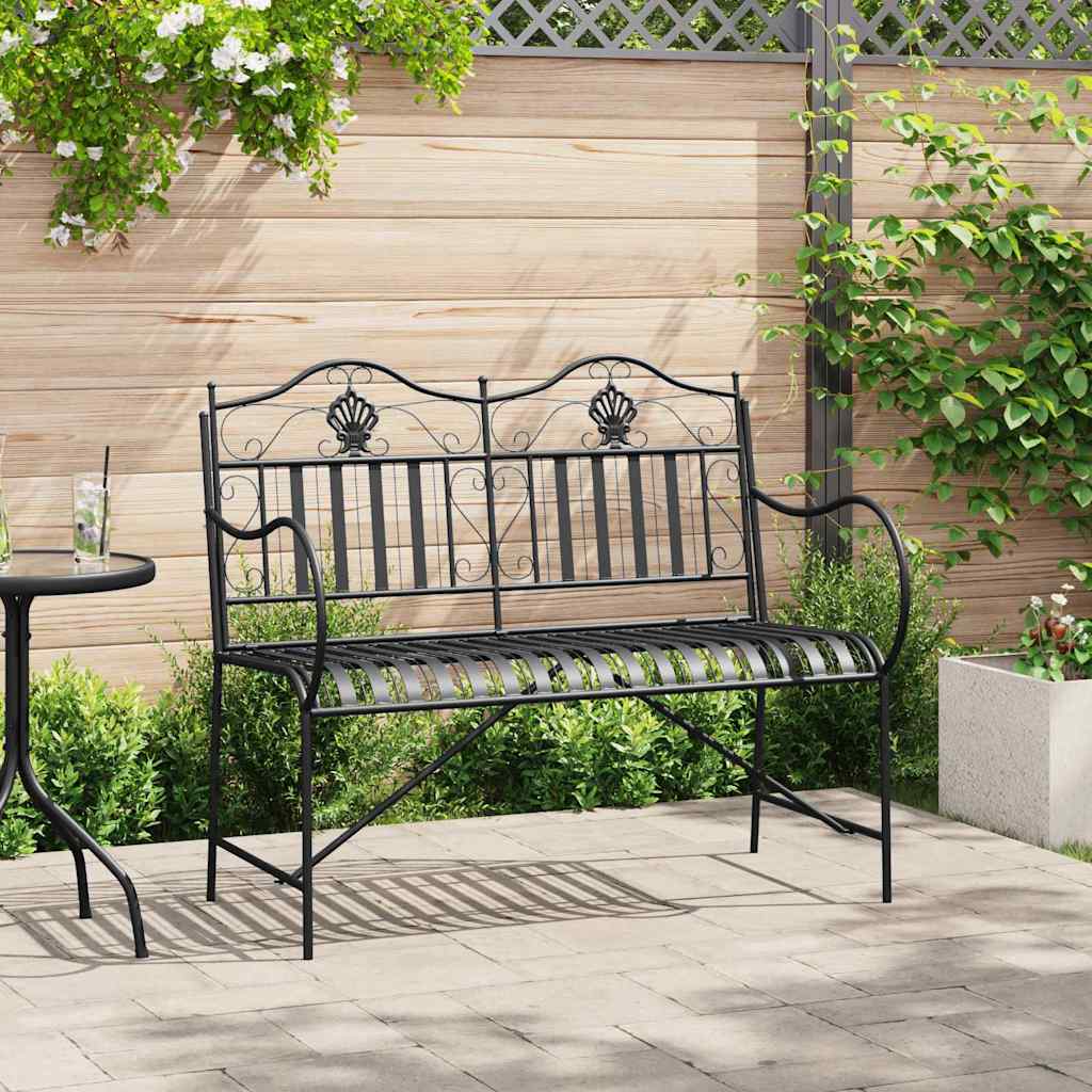 Trädgårdsbänk 2 -Seater 103,5 x 59 x 89 cm Stål Svart