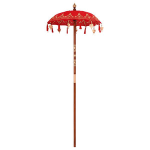 Balinesisk Parasol Röd 95 x 95 x 260 cm Bomull