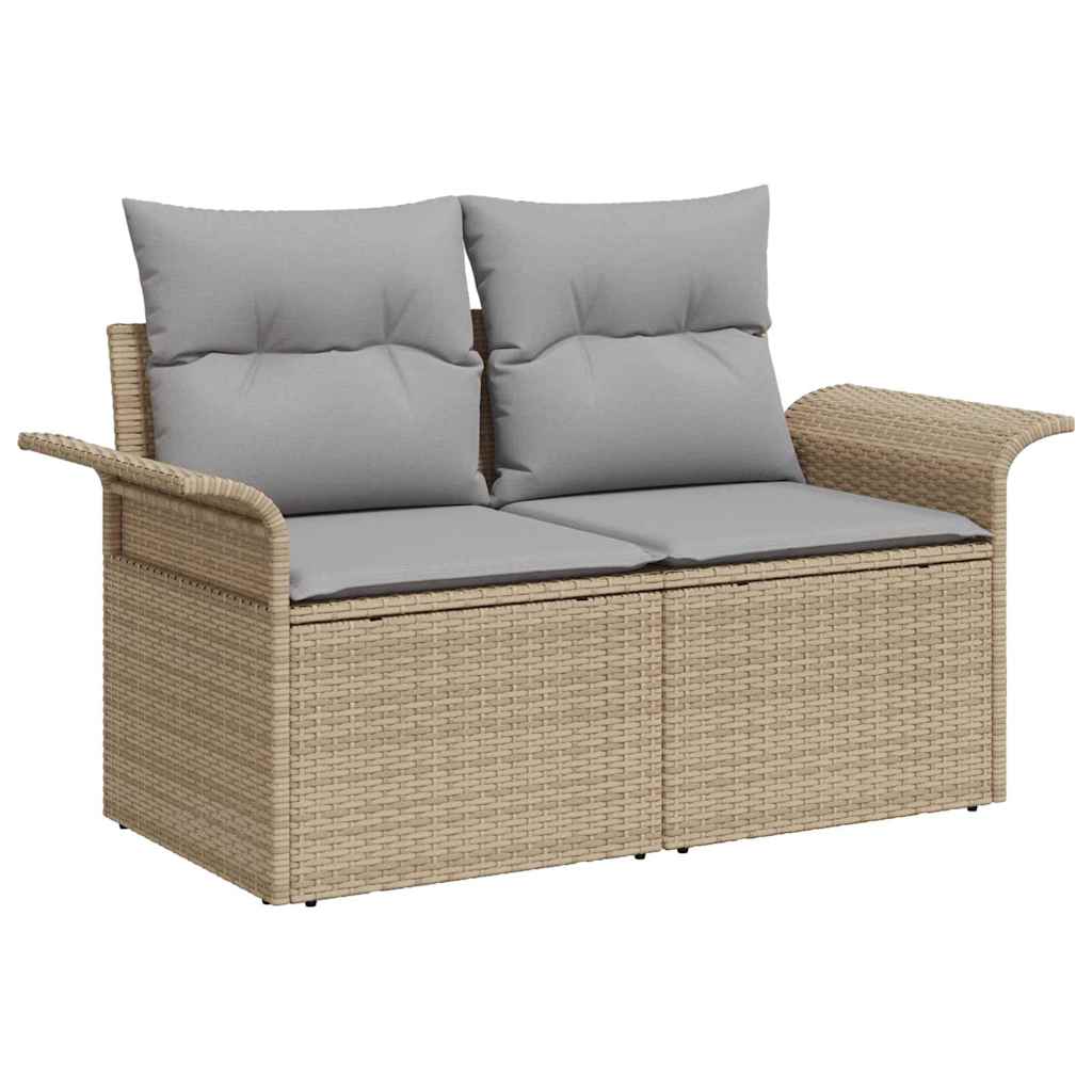 Trädgårdsoffa med kudde Beige 141 x 62 x 69cm konstrotting