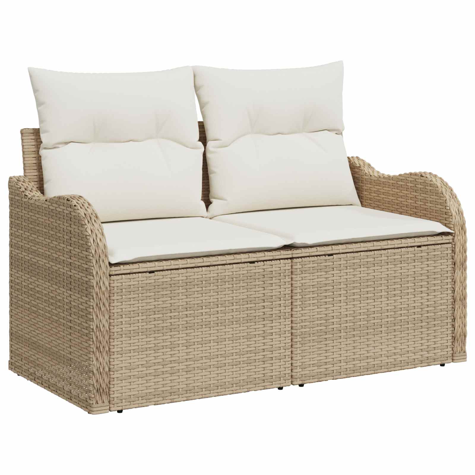 Trädgårdsoffa med kudde Beige 121 x 62 x 69cm konstrotting