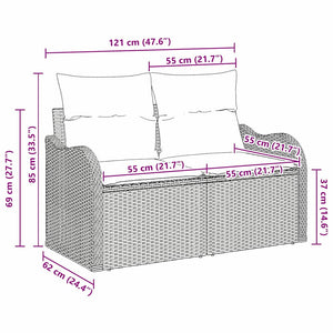 Trädgårdsoffa Beige 121 x 62 x 69cm konstrotting