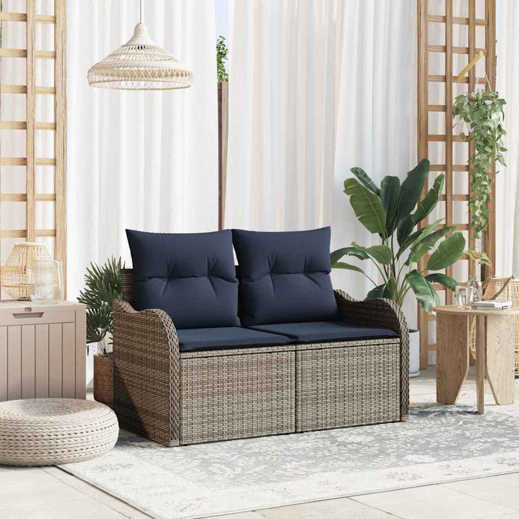 Trädgårdsoffa med kudde 121 x 62 x 69 cm konstrotting