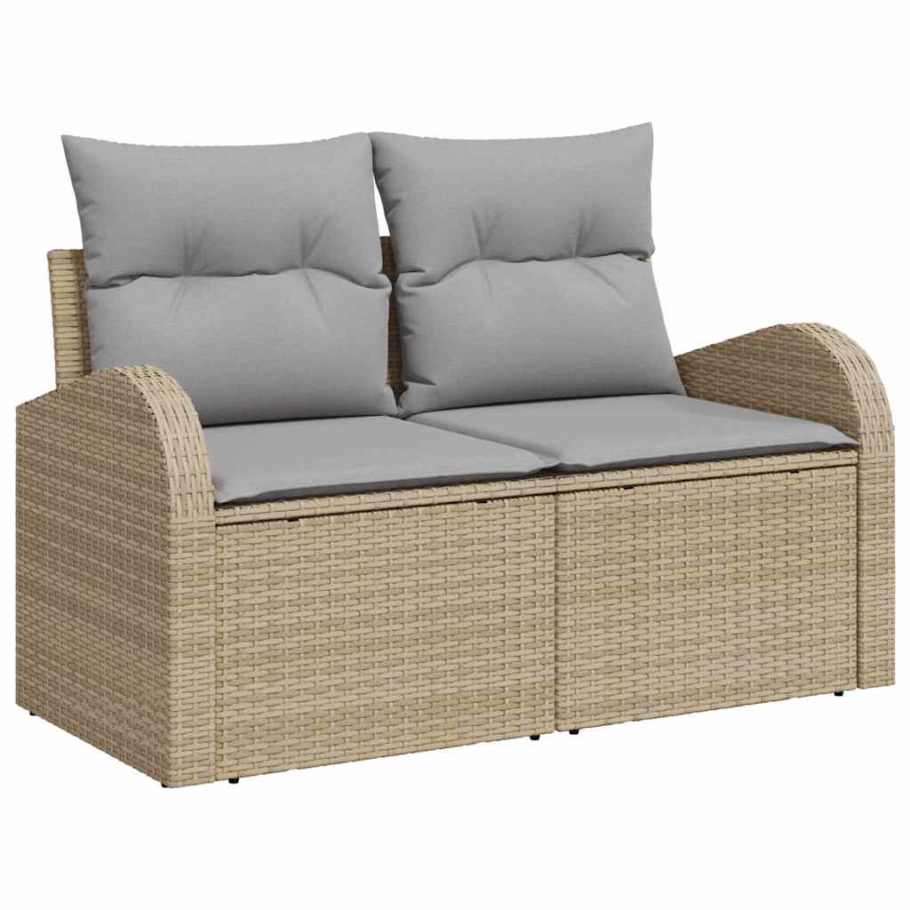 Trädgårdsoffa med kudde Beige 124 x 62 x 69 cm konstrotting