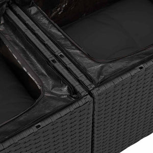 Trädgårdsoffa Svart 124 x 62 x 69 cm konstrotting