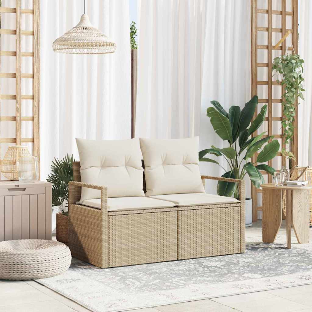 Trädgårdsoffa med kudde 120 x 62 x 69 cm konstrotting
