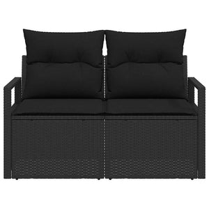 Trädgårdsoffa Svart 120 x 62 x 69 cm konstrotting