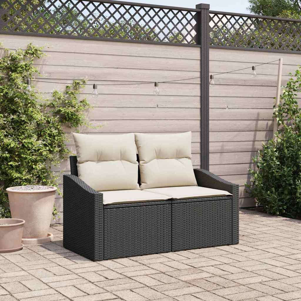 Trädgårdsoffa med kudde 123 x 62 x 69 cm konstrotting