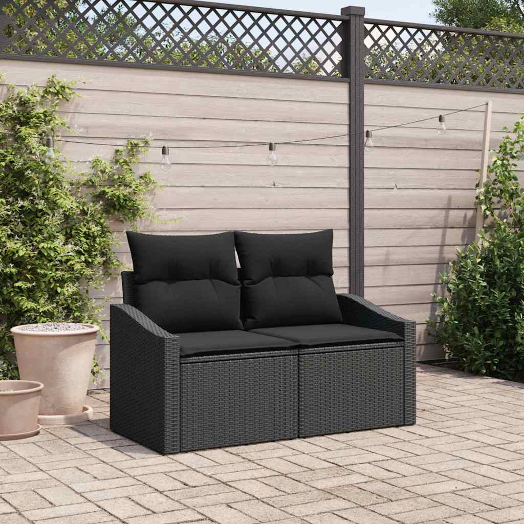 Trädgårdsoffa med kudde 123 x 62 x 69 cm konstrotting