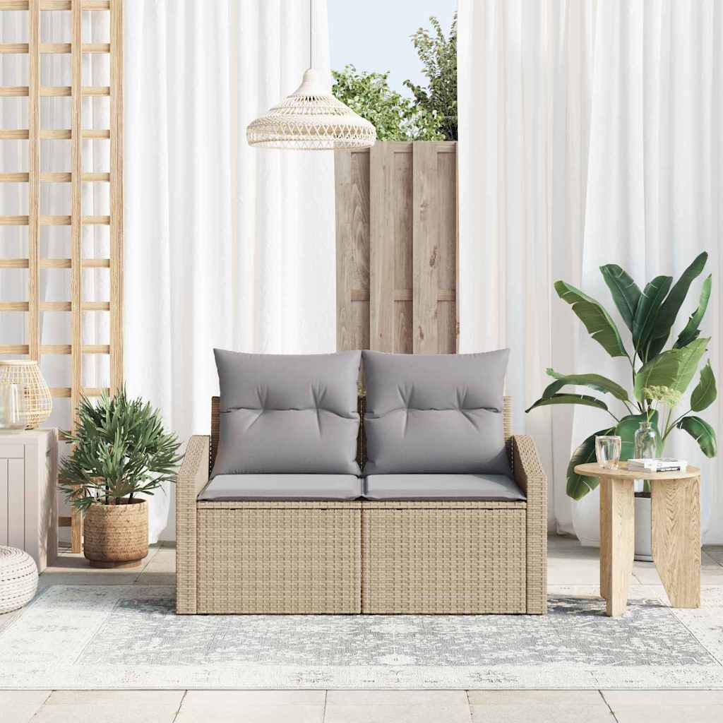 Trädgårdsoffa med kudde 123 x 62 x 69 cm konstrotting