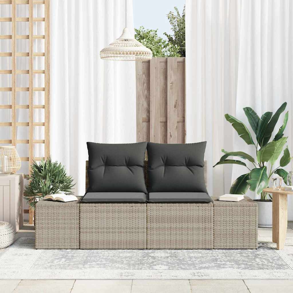 Trädgårdsoffa med kudde Grå 184 x 62 x 69 cm konstrotting