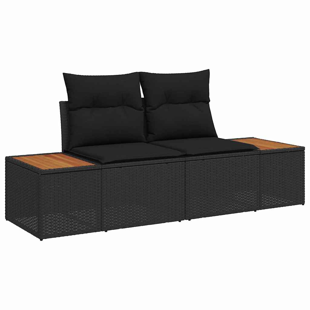 Trädgårdsoffa Svart 184 x 62 x 85cm konstrotting