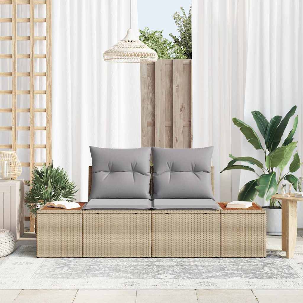 Trädgårdsoffa Beige 184 x 62 x 85cm konstrotting