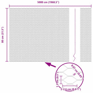 Hexagonstängsel Grön 0,8 x 50 m PVC