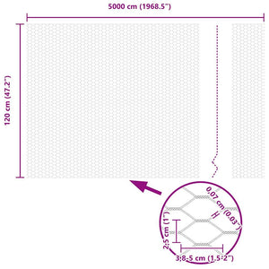 Hexagonstängsel Grön 1,2 x 50 m PVC