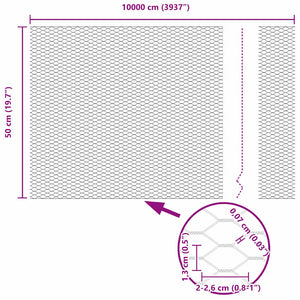 Hexagonstängsel Grön 0,5 x 100 m PVC