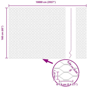 Hexagonstängsel Grön 1,6 x 100 m PVC