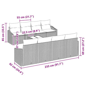 Soffset med kudde med kudde 9 pcs Brun och Kräm konstrotting