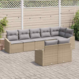Soffset med kudde 8 pcs Beige konstrotting