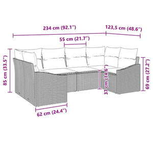 Soffset med kudde 6 pcs Grå konstrotting