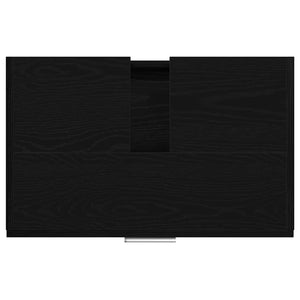 Badrumsskåp med låda Svart Ek 59 x 37 x 59 cm Konstruerat trä