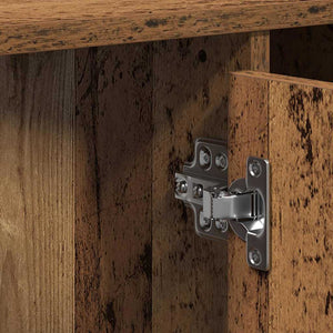 Badrumsskåp med handfat med hylla Gammalt trä 91 x 35 x 60 cm