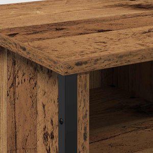 Badrumsskåp med handfat med hylla Gammalt trä 91 x 35 x 60 cm