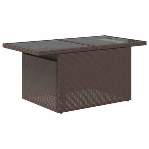 Trädgårdsoffset med kudde 8 pcs Brun Poly rattan