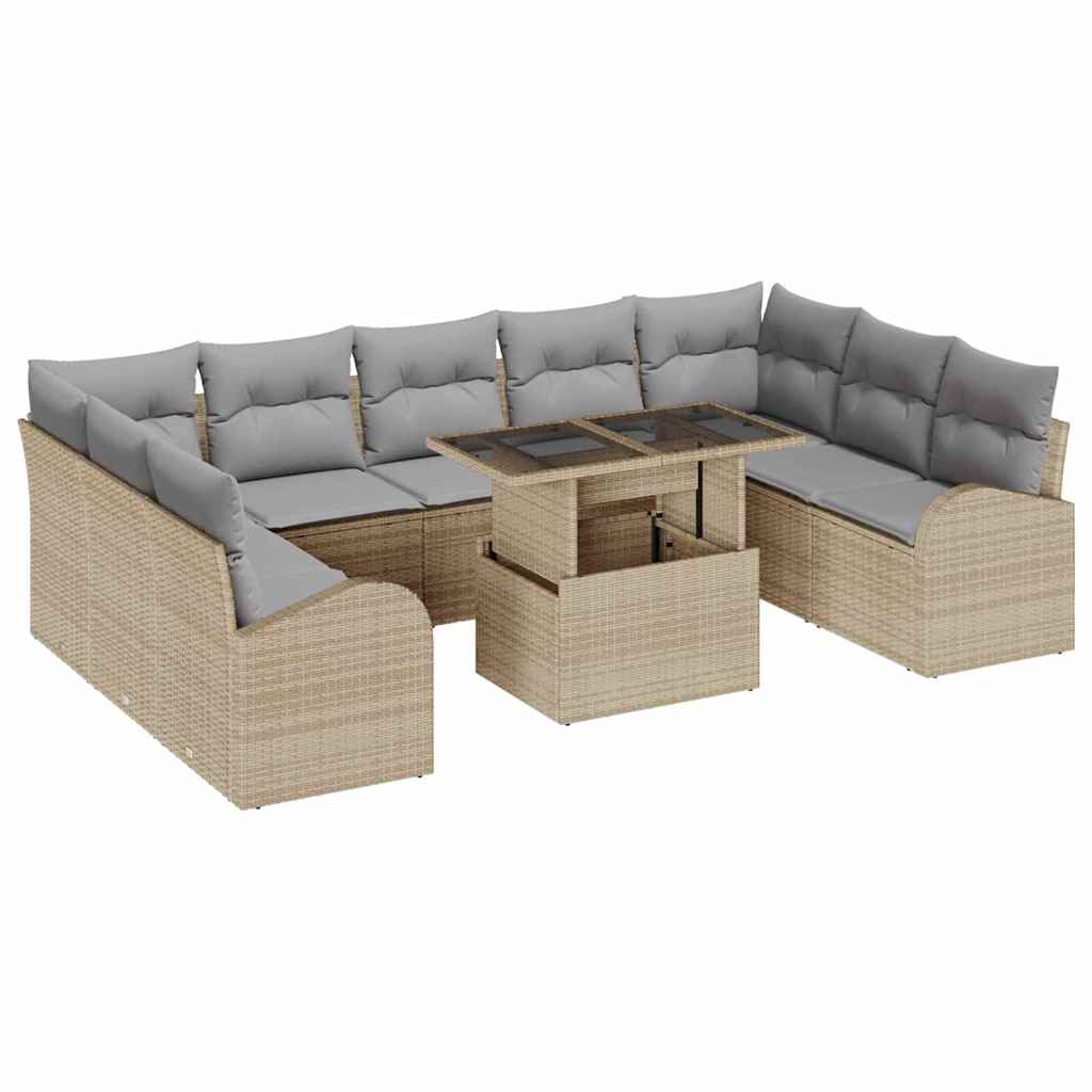 Trädgårdsoffset 10 st Beige och Ljusgrå konstrotting